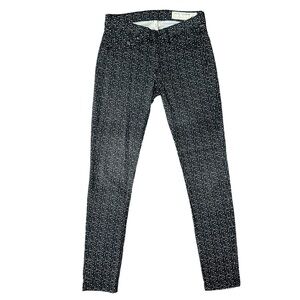 rag & bone black & white beachwood skinny jean leggings size 28